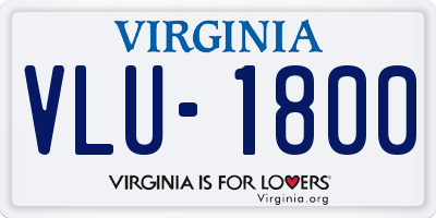 VA license plate VLU1800