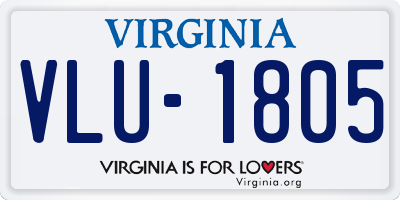 VA license plate VLU1805