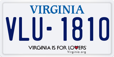 VA license plate VLU1810