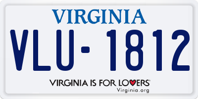VA license plate VLU1812