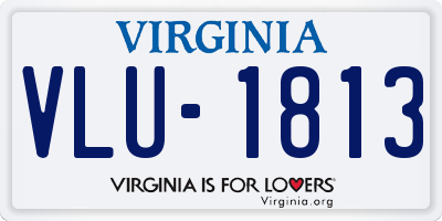 VA license plate VLU1813