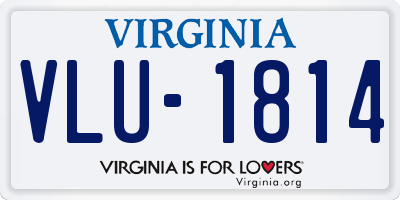 VA license plate VLU1814