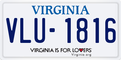 VA license plate VLU1816