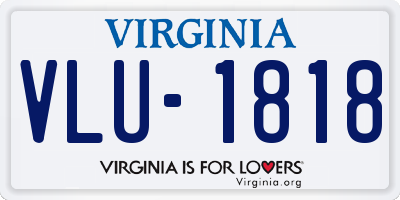 VA license plate VLU1818