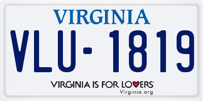 VA license plate VLU1819
