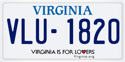 VA license plate VLU1820