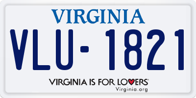 VA license plate VLU1821
