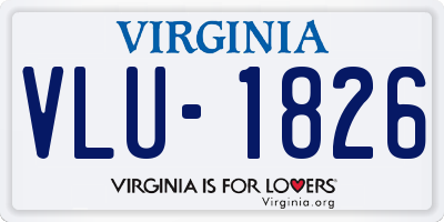 VA license plate VLU1826