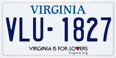 VA license plate VLU1827