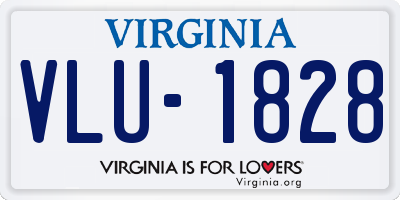 VA license plate VLU1828