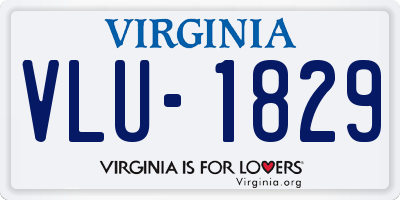 VA license plate VLU1829