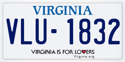 VA license plate VLU1832