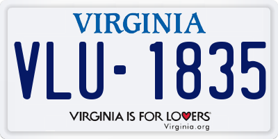 VA license plate VLU1835