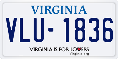 VA license plate VLU1836