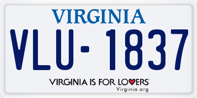 VA license plate VLU1837