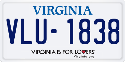 VA license plate VLU1838