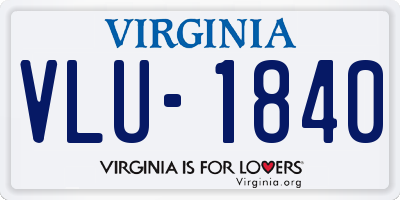 VA license plate VLU1840