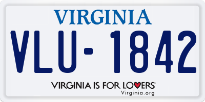 VA license plate VLU1842