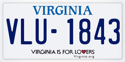 VA license plate VLU1843