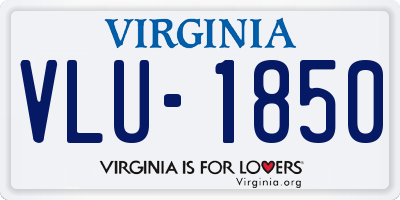 VA license plate VLU1850
