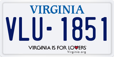 VA license plate VLU1851