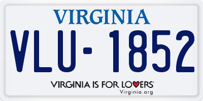 VA license plate VLU1852