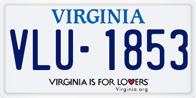 VA license plate VLU1853