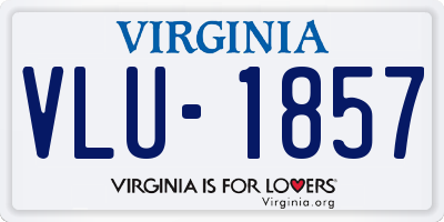 VA license plate VLU1857