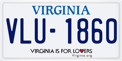 VA license plate VLU1860