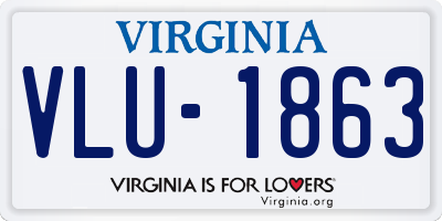 VA license plate VLU1863