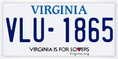 VA license plate VLU1865