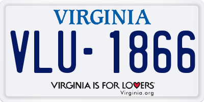 VA license plate VLU1866