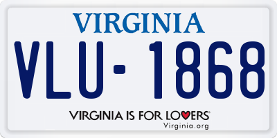 VA license plate VLU1868