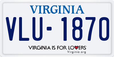 VA license plate VLU1870