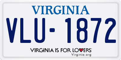 VA license plate VLU1872