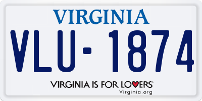 VA license plate VLU1874