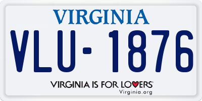 VA license plate VLU1876