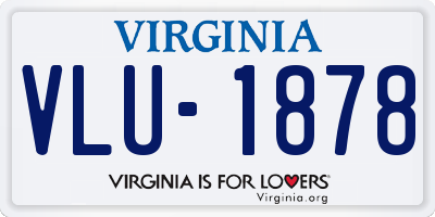 VA license plate VLU1878