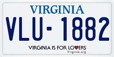 VA license plate VLU1882