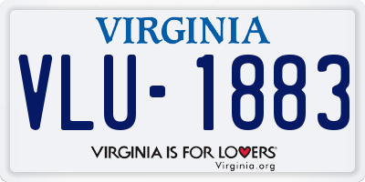 VA license plate VLU1883