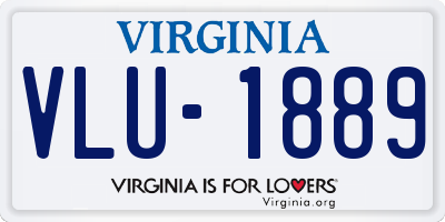 VA license plate VLU1889