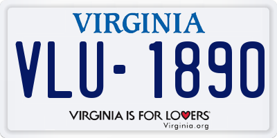 VA license plate VLU1890