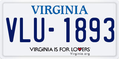 VA license plate VLU1893