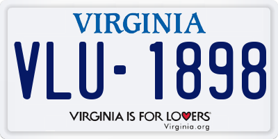VA license plate VLU1898