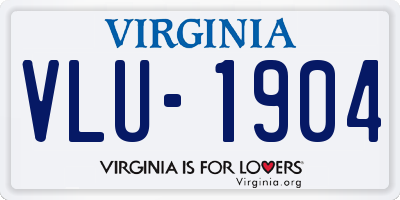 VA license plate VLU1904