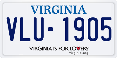 VA license plate VLU1905