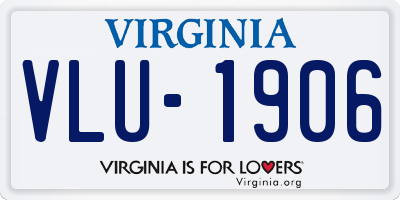 VA license plate VLU1906