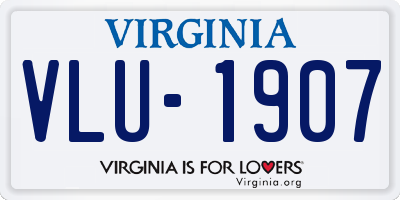 VA license plate VLU1907