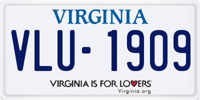 VA license plate VLU1909