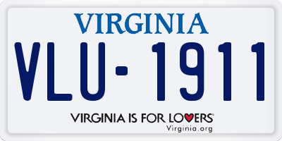 VA license plate VLU1911